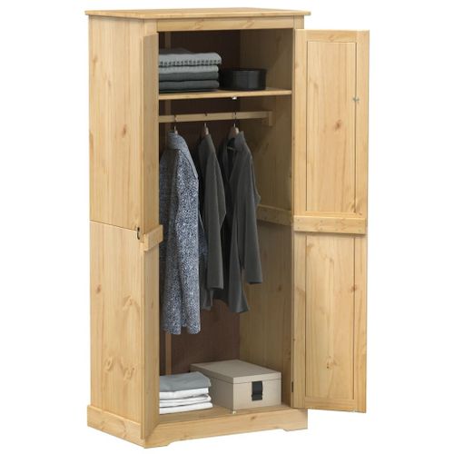 Vidaxl Garde-Robe Corona 76x50x170 Cm Bois De Pin Massif