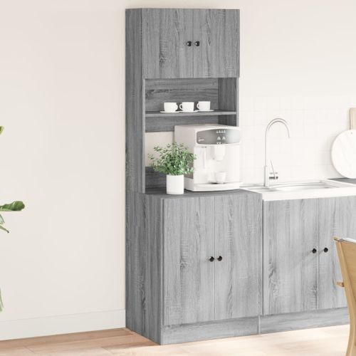 Vidaxl Armoire De Cuisine Sonoma Gris 60x50x180 Cm Bois D?Ingénierie