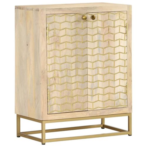 Vidaxl Buffet Avec 2 Portes 55x30x70 Cm Bois Massif De Manguier