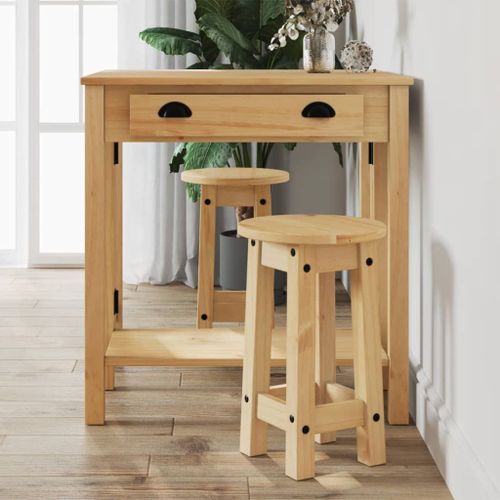 Vidaxl Tabourets De Bar Lot De 2 Bois Massif De Pin