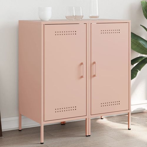 Vidaxl Buffets 2 Pcs Rose 36x39x79 Cm Acier