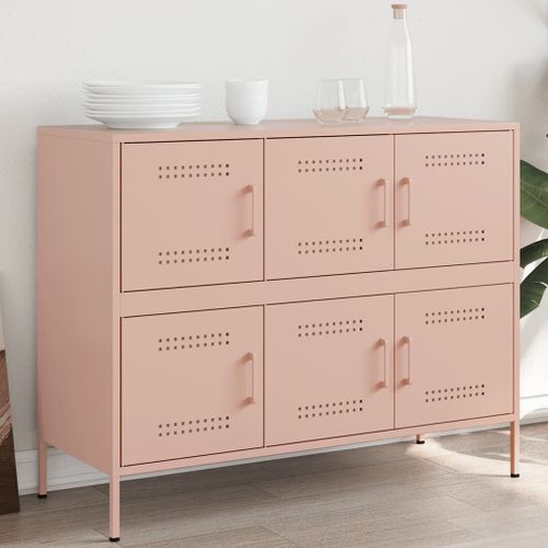 Vidaxl Buffet Rose 100,5x39x79 Cm Acier