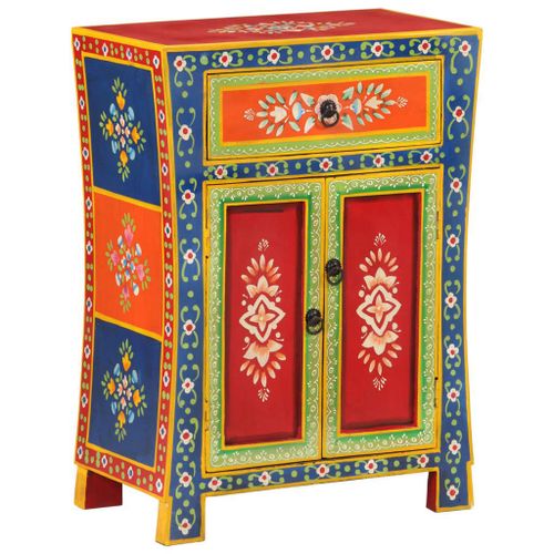 Vidaxl Buffet Peint À La Main 54x30x74 Cm Bois Massif De Manguier