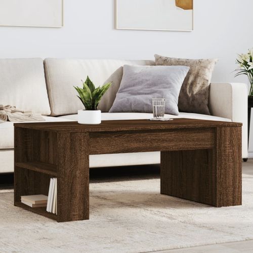 Vidaxl Table Basse Chêne Marron 102x55x42 Cm Bois D'ingénierie