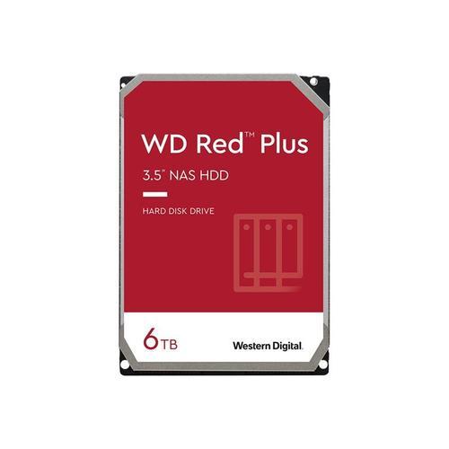 WD Red Plus WD60EFRX - Disque dur - 6 To - interne - 3.5" - SATA 6Gb/s - mémoire tampon : 64 Mo - pour My Cloud EX2; EX4; PR2100; PR4100