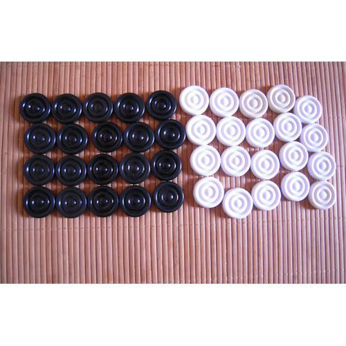 40 pions noir et blanc en pvc pour jeu de Dames ou autres