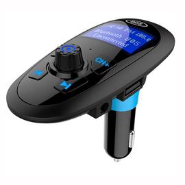 Transmetteur FM Bluetooth,Techken Récepteur FM Transmetteur Sans Fil FM Adaptateur pour Voiture avec 1 Port USB Chargeur de Voiture,Support Carte TF,Main Libre,USB Chargeur 