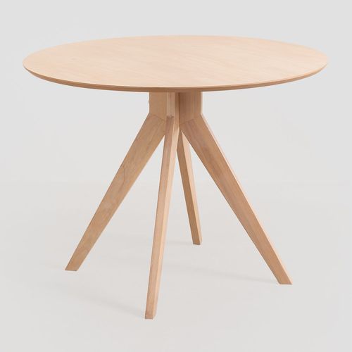Table À Manger Ronde En Bois (Ø100 Cm) Sekiz Marron Cendré