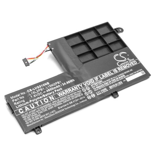 vhbw Batterie compatible avec Lenovo Yoga 510-15ISK-80SR00AVSP, 510-15ISK-80SR00DWMB ordinateur portable Notebook (4600mAh, 7,6V, Li-polymère)