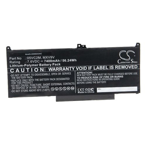 vhbw Batterie compatible avec Dell Latitude 13 7300(N050L7300-D1726FCN) ordinateur portable Notebook (7400mAh, 7,6V, Li-polymère)