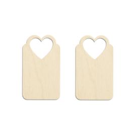 petit bois ordinaire loisirs créatifs étiquettes avec trou 20mm 2cm 10 x Coeur en bois Formes 