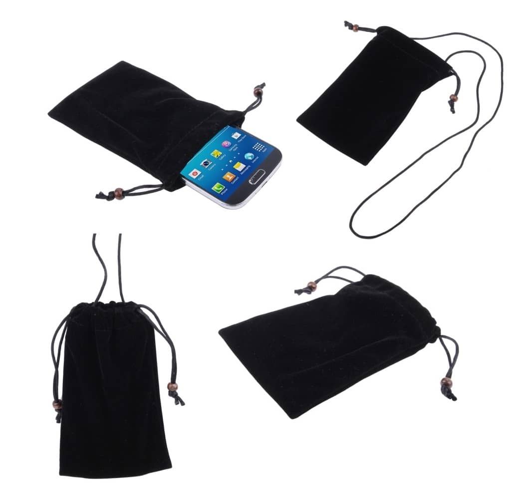 Étui Housse Avec Boucle Et Corde De Collier Tissu Flanelle Doux Pour Nokia 220 4g (2019) - Noir