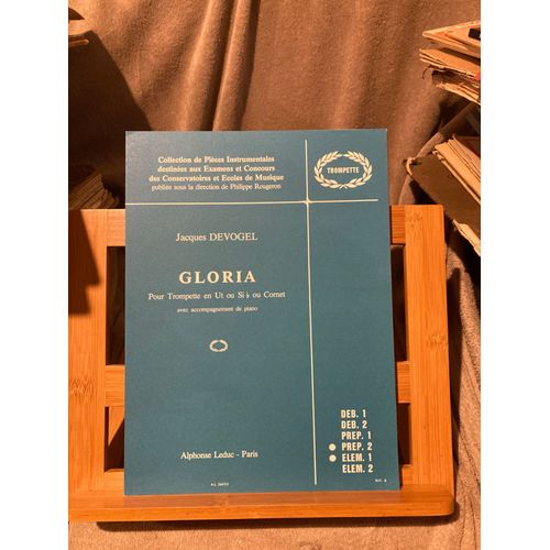 Jacques Devogel Gloria Trompette Ou Cornet Et Piano Partition Éd. Leduc