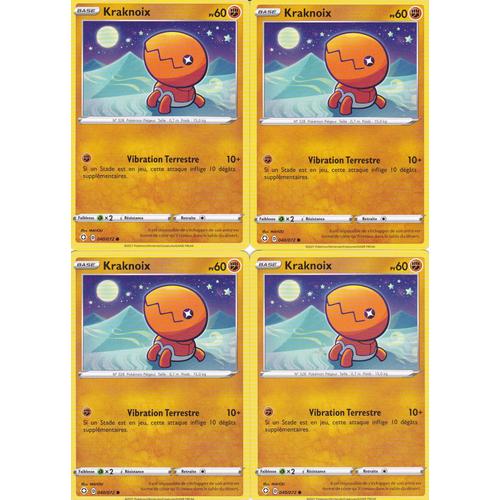 4 Cartes Pokemon - Kraknoix - 040/072 - Épée Et Bouclier 4,5 - Destinées Radieuses - Vf