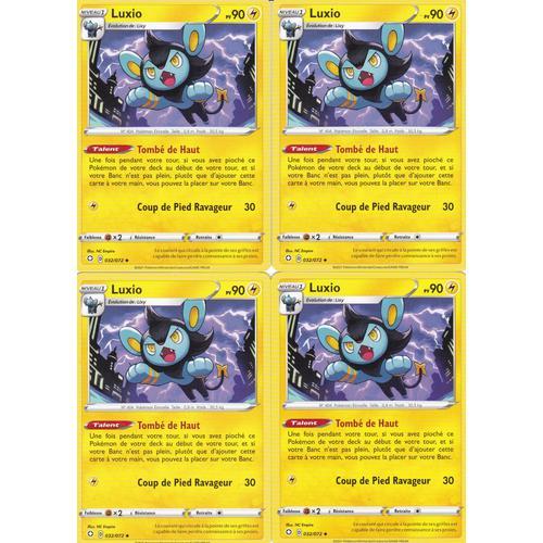 4 Cartes Pokemon - Luxio - 032/072 - Épée Et Bouclier 4,5 - Destinées Radieuses - Vf