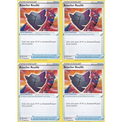 4 Cartes Pokemon - Bouclier Rouillé - 061/072 - Épée Et Bouclier 4,5 - Destinées Radieuses - Vf