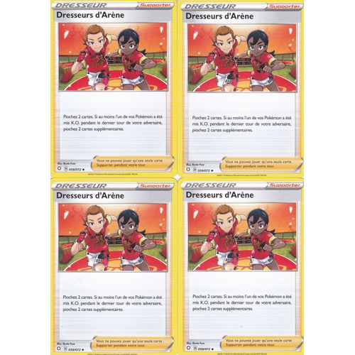 4 Cartes Pokemon - Dresseur D'arène - 059/072 - Épée Et Bouclier 4,5 - Destinées Radieuses - Vf