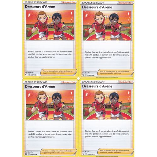 4 Cartes Pokemon - Dresseur D'arène - 059/072 - Épée Et Bouclier 4,5 - Destinées Radieuses - Vf