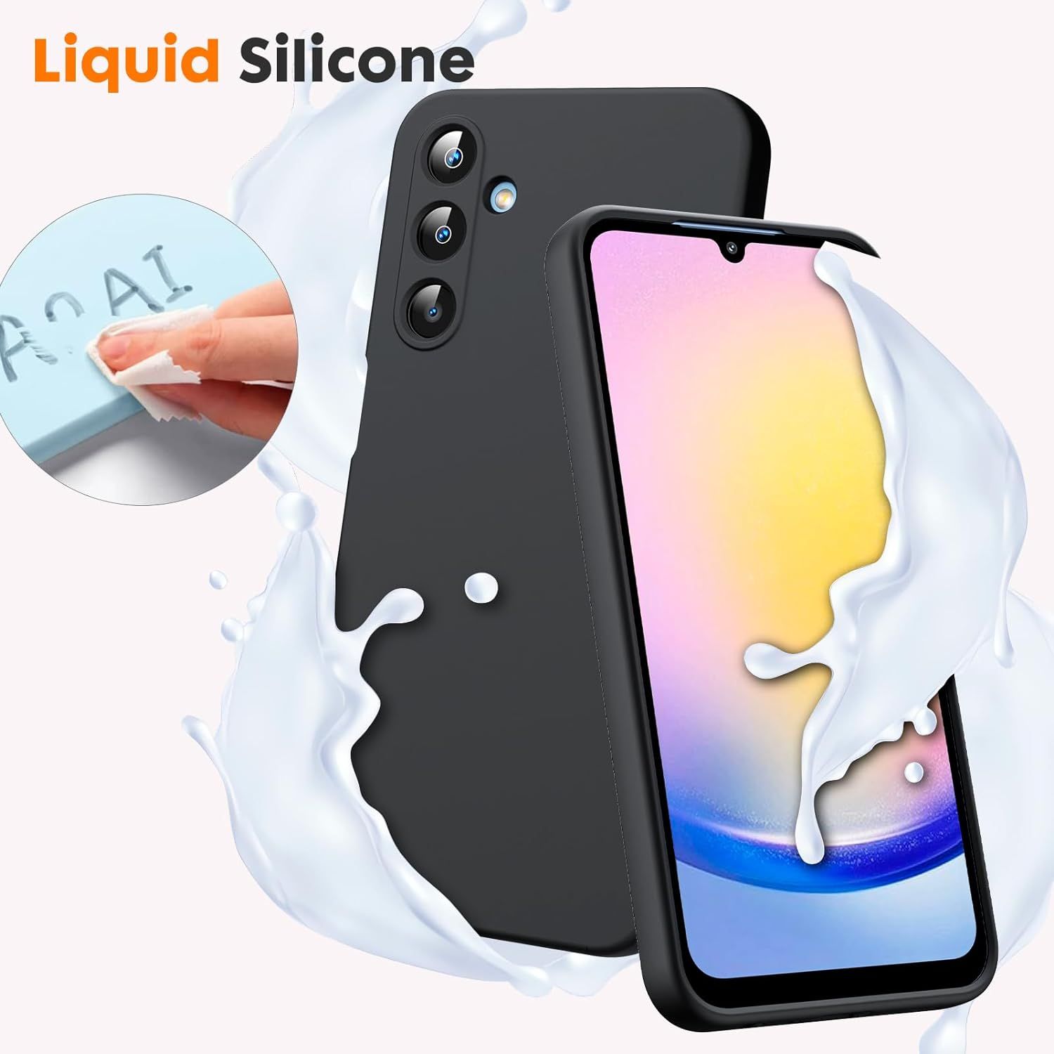 Coque Pour Samsung Galaxy A25 5g, Coque Silicone Liquide Int... - 3