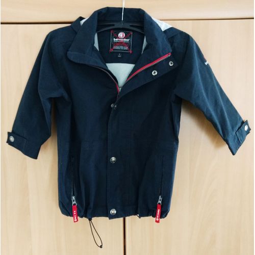 Parka Veste Bleu Marine A Capuche. Bermudes. Polyester. Taille 4 Ans