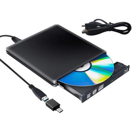 Externe Graveur Blu Ray 3D, USB 3.0 Lecteur CD DVD Blu Ray Compatible  Windows /XP/Vista,Laptop,Mac