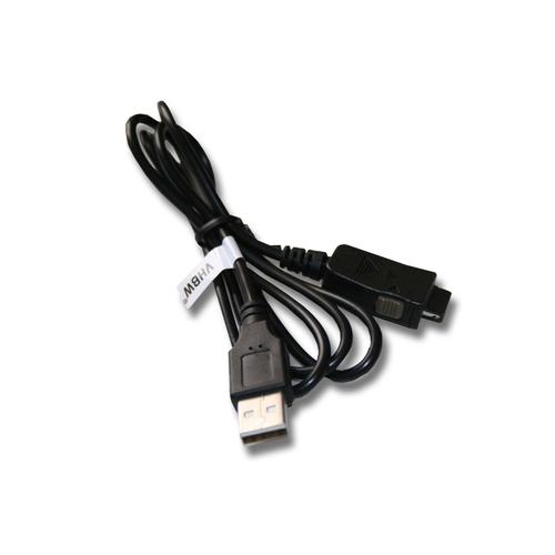 vhbw Câble de données USB 2-en-1 avec charge compatible avec HP IPAQ RX3715, RZ1700, RZ1710, RZ1715 appareil PDA, ordinateur de poche - 130cm, noir