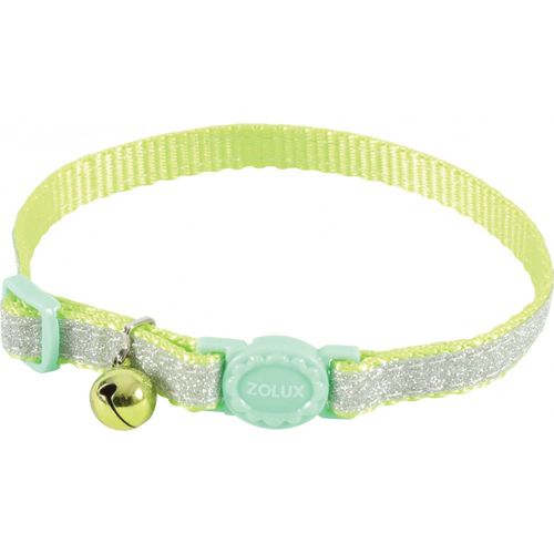 Zolux-Collier Shiny Nylon Réglable De 17 À 30 Cm. Vert . Pour Chat.-Zo-520022ver