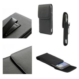 Étui Housse Clip Ceinture Métallique Verticale Pince En Simili-Cuir Souple Pour Samsung Galaxy Ace 4 Lite - Noir