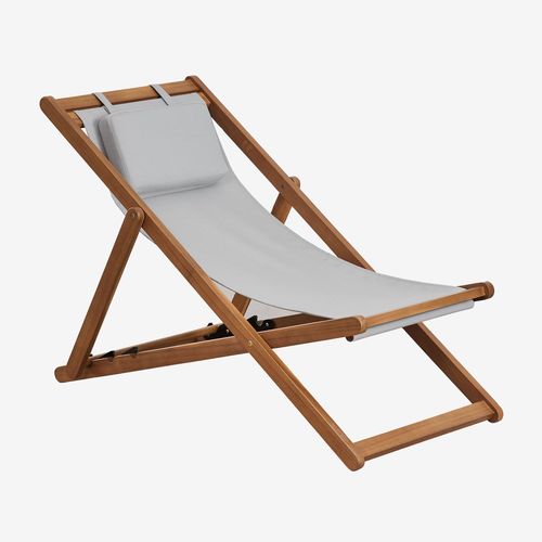 Hamac Pliable Avec Coussin En Bois Kardis Gris Glacial