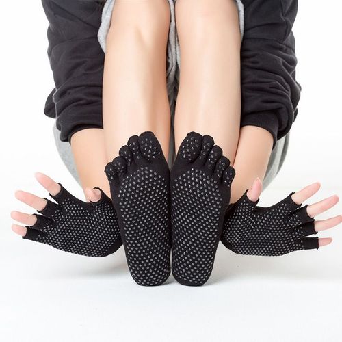 Chaussettes Et Gants De Yoga Antidérapants Le Noir