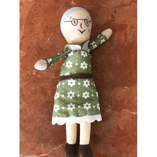 Peluche Doudou Ikea Grand Mère Vert Et Blanche Fleurs 20cm