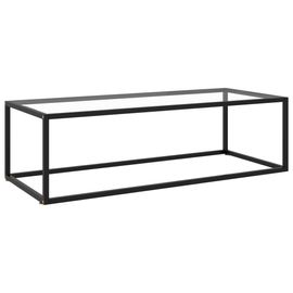 Vidaxl Table Basse Noir Avec Verre Trempé 120x50x35 Cm