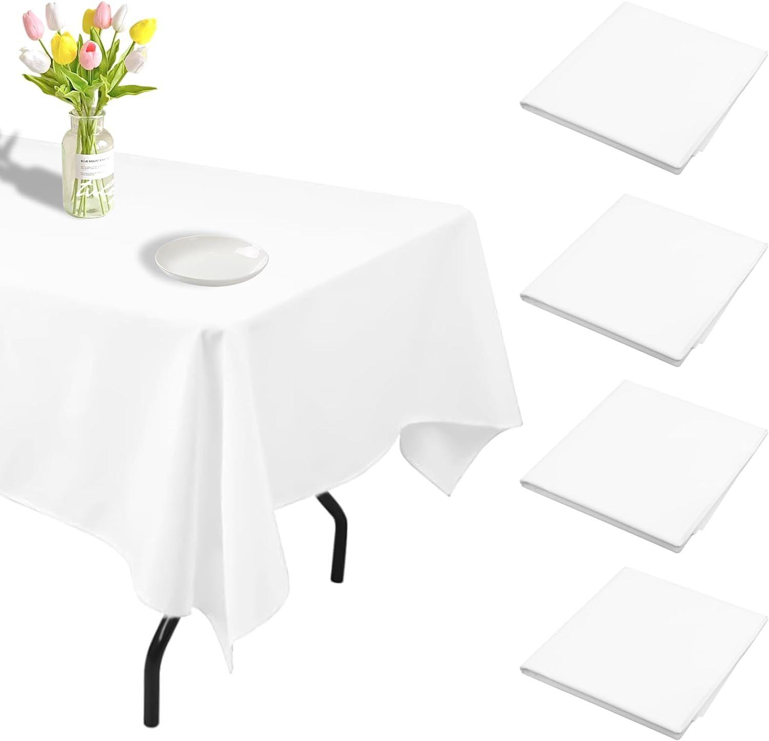 4 Pices Nappe Jetables, Nappes Rectangulaires Blanches 137 ...