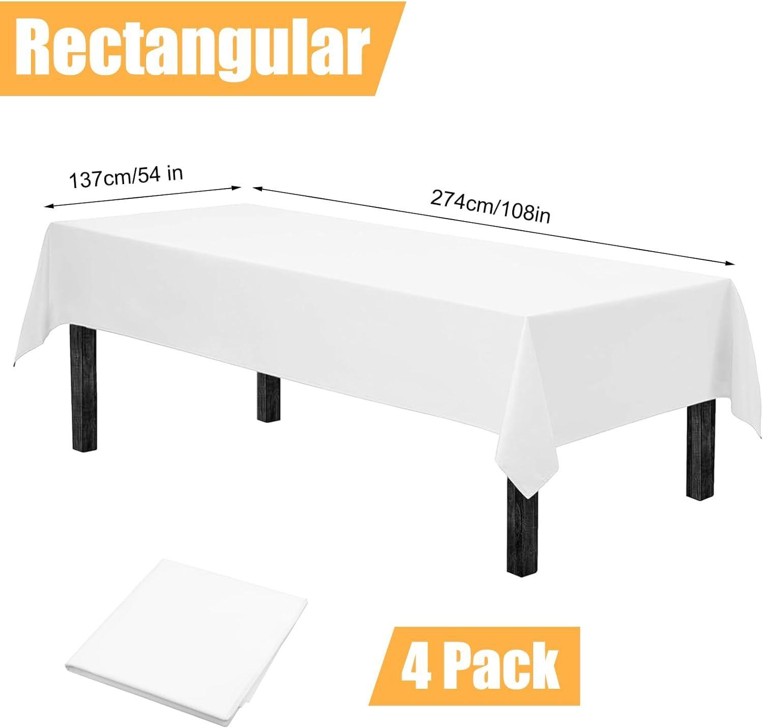 4 Pices Nappe Jetables, Nappes Rectangulaires Blanches 137 ... - 3