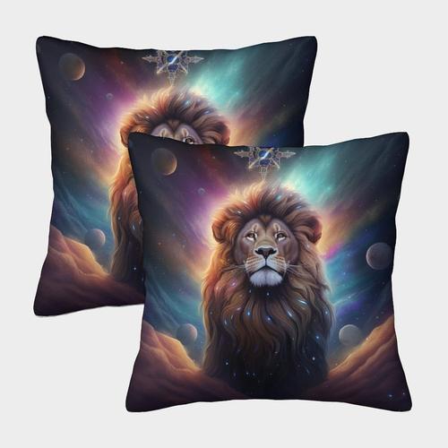 Style-12 Style-12 Lion Artistique Taies D'oreillers Carrées Taie Oreiller Maison Décoration Super Douce Lot De 2 En Pour Garçon Fille