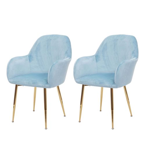 2x Chaise De Salle À Manger Hwc-F18, Chaise De Cuisine, Design Rétro Velours Menthe, Pieds Dorés