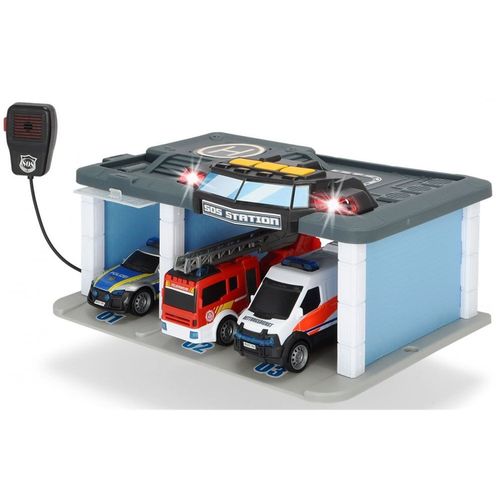 Sos Station De Sauvetage Avec Police, Pompiers Et Ambulance-Dickie Toys