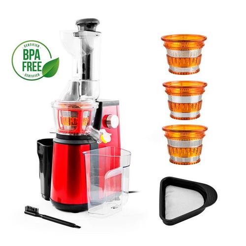 Extracteur De Fruits Et Legumes 3 Tamis Modele Ultimate Red A Pression Douce De Kitchencook