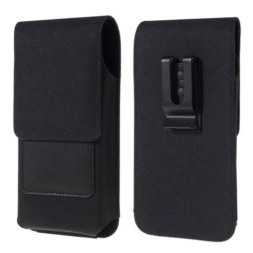 Étui Vertical Housse Clip Métal Ceinture Pince En Textile Et Cuir Avec Porte-Cartes Pour Sony Xperia X Performance 502so - Noir