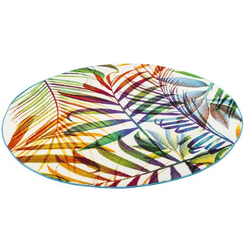 Pergamon Faro - Tapis De Designer Rond - Motif Tropical Branche D'arbre Multicolore Colorée 160x160 Cm