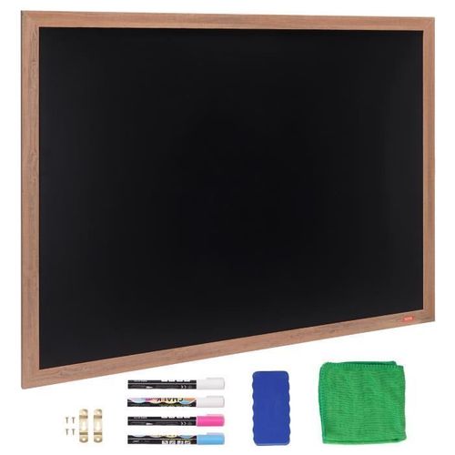 Tableau ardoise - VEVOR - 89x117 cm,avec Cadre en Bois Montage Mural 4 Marqueurs 1 Effaceur Tableau d¿Affichage
