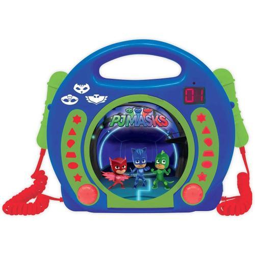 Lecteur Cd Pour Enfant Avec 2 Microphones À Piles Pyjamasques Yoyo Bleu