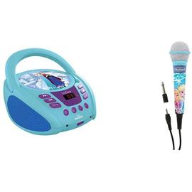 radio portable CD AUX-IN à piles ou secteur avec micro Disney Frozen La  Reine des Neiges Elsa bleu blanc