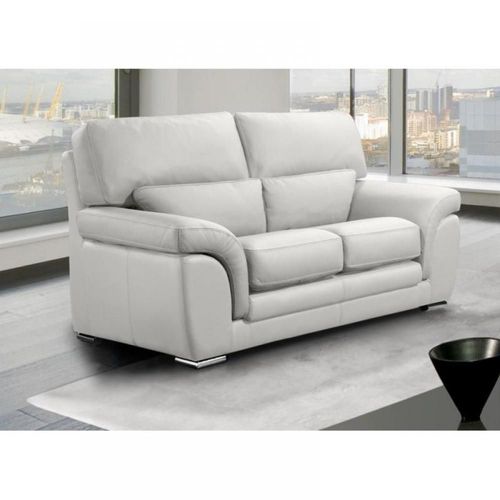 Cloe Canapé Cuir Vachette 2 Places Blanc Cassé