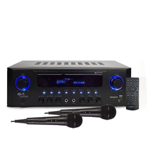 Amplificateur HIFI - Evidence Acoustics EA-5160-BT - STEREO 5.1 KARAOKE 2x50W - 3x20W - Entrée USB SD AUX DVD FM - 2 Micros