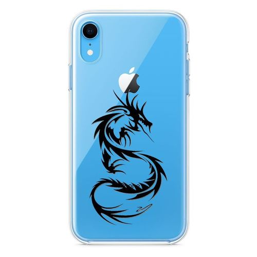 Coque Transparente Pour Iphone Xr Dragon Noir