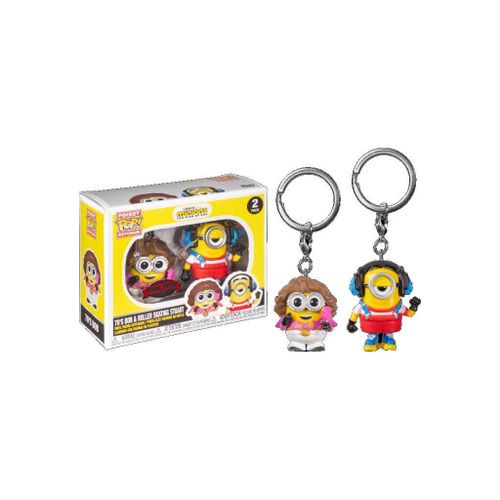 Porte-Clé 70's Bob Et Roller Skating Stuart / Minions / Funko Pocket Pop