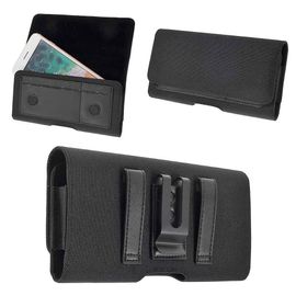 Étui Horizontal Housse Clip Métal Ceinture Pince En Textile Et Cuir Avec Porte-Cartes Pour Iphone 6 [4.7] - Noir
