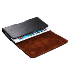 Étui En Cuir Véritable Housse Clip Ceinture Pince Horizontal Pour Samsung Galaxy Ace 4 Lite - Noir