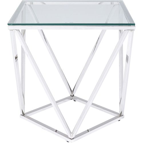 Table D'appoint Cristallo 50x50cm Argentée Kare Design